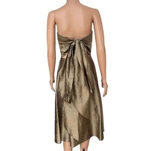 Watters & Watters Silk Dress Size 8 Sleeveless Sash Bow Cutout.